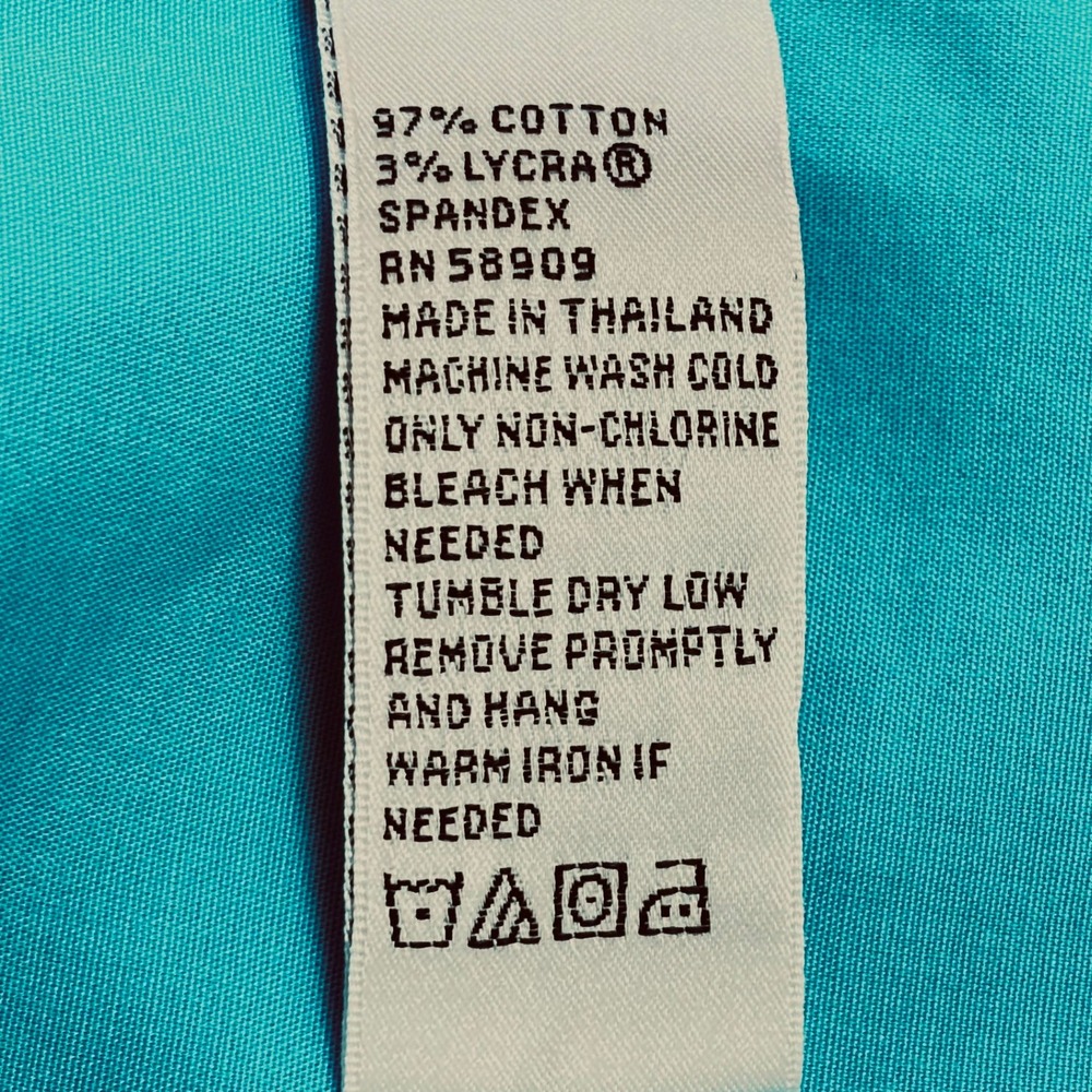 Alex Marie Wms Vibrant Turquoise Sleeveless Button Down Wrinkle Free Blouse 6 - Picture 7 of 8